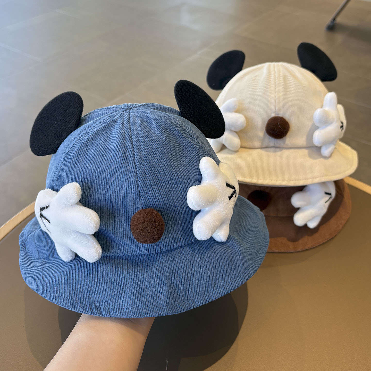 儿童帽子春秋户外防风渔夫帽宝宝米奇百搭韩系保暖帽男女童太阳帽
