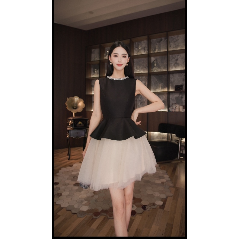 七爷定制 国内设计师品牌 气质收腰连衣裙9004