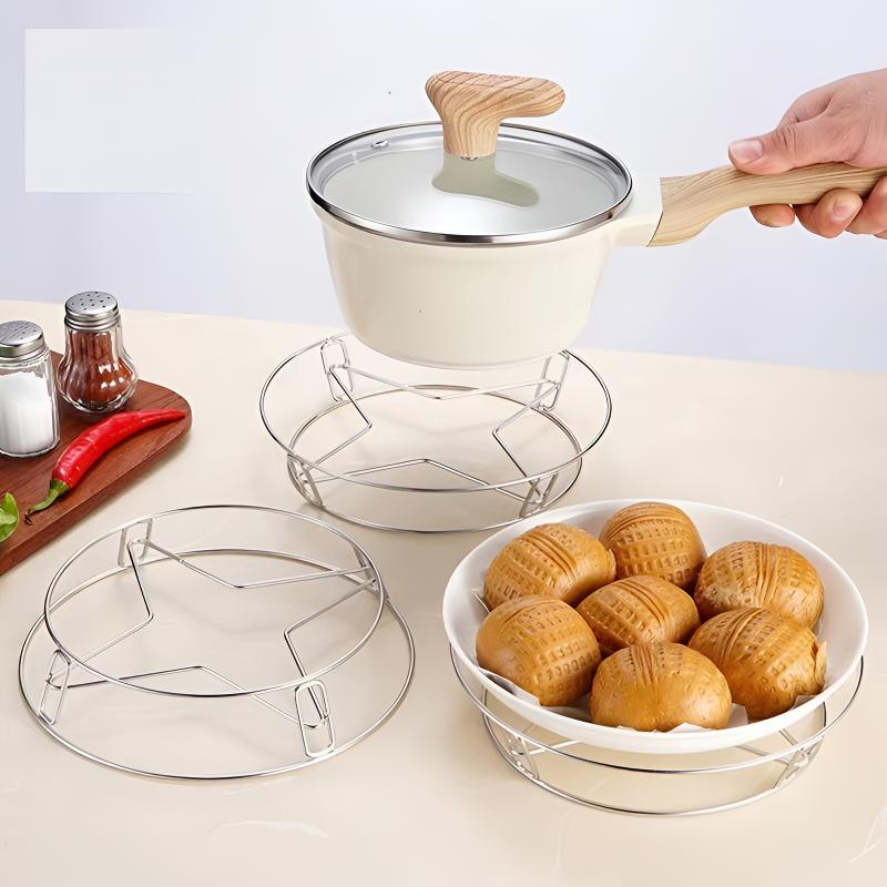 【买一送一】不锈钢锅架蒸架锅垫多功能厨房置物架加厚隔热防烫锅垫