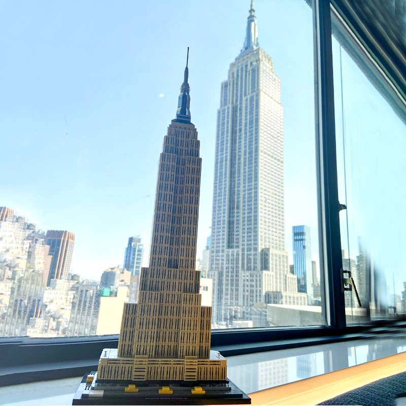 帝国大厦世界建筑自由女神像纽约街景拼装积木成人高难度玩具模型