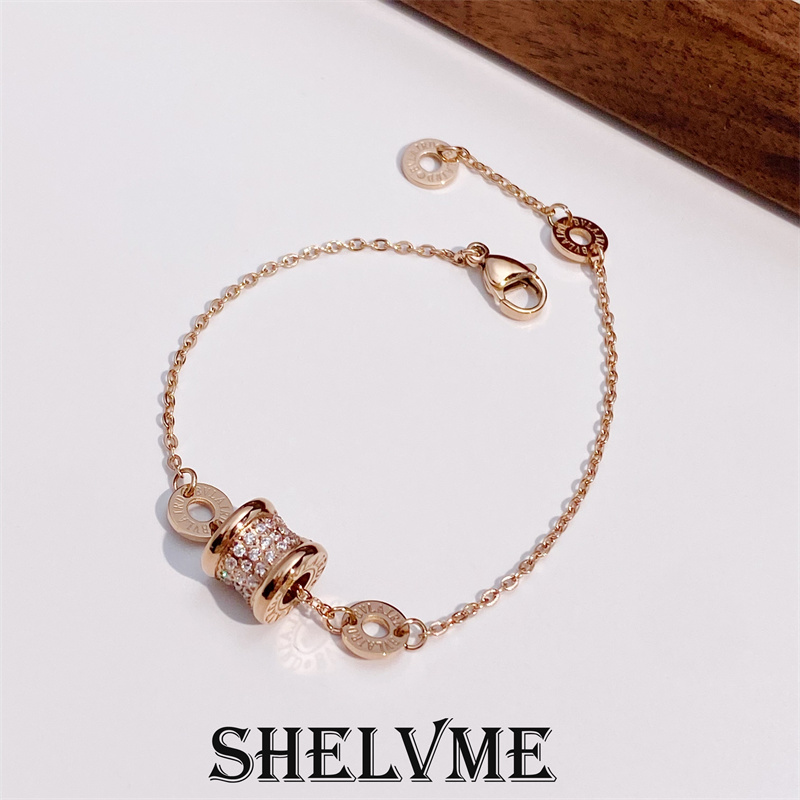 钛钢合成锆石手链 轻奢百搭时尚路路通手链小蛮腰气质手链