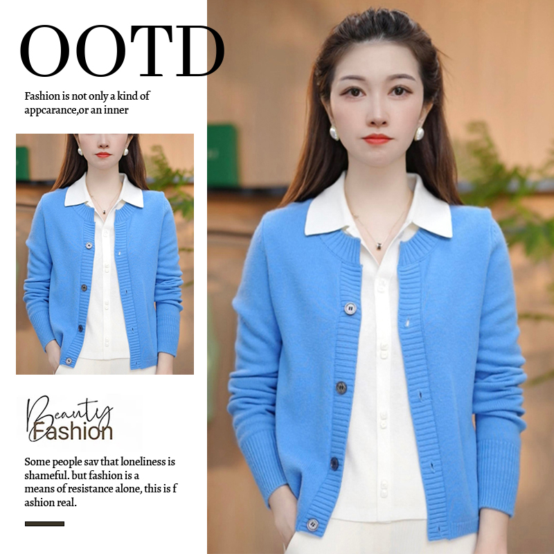 时尚简约气质针织开衫女2025年春秋季新款小个子减龄休闲百搭外套