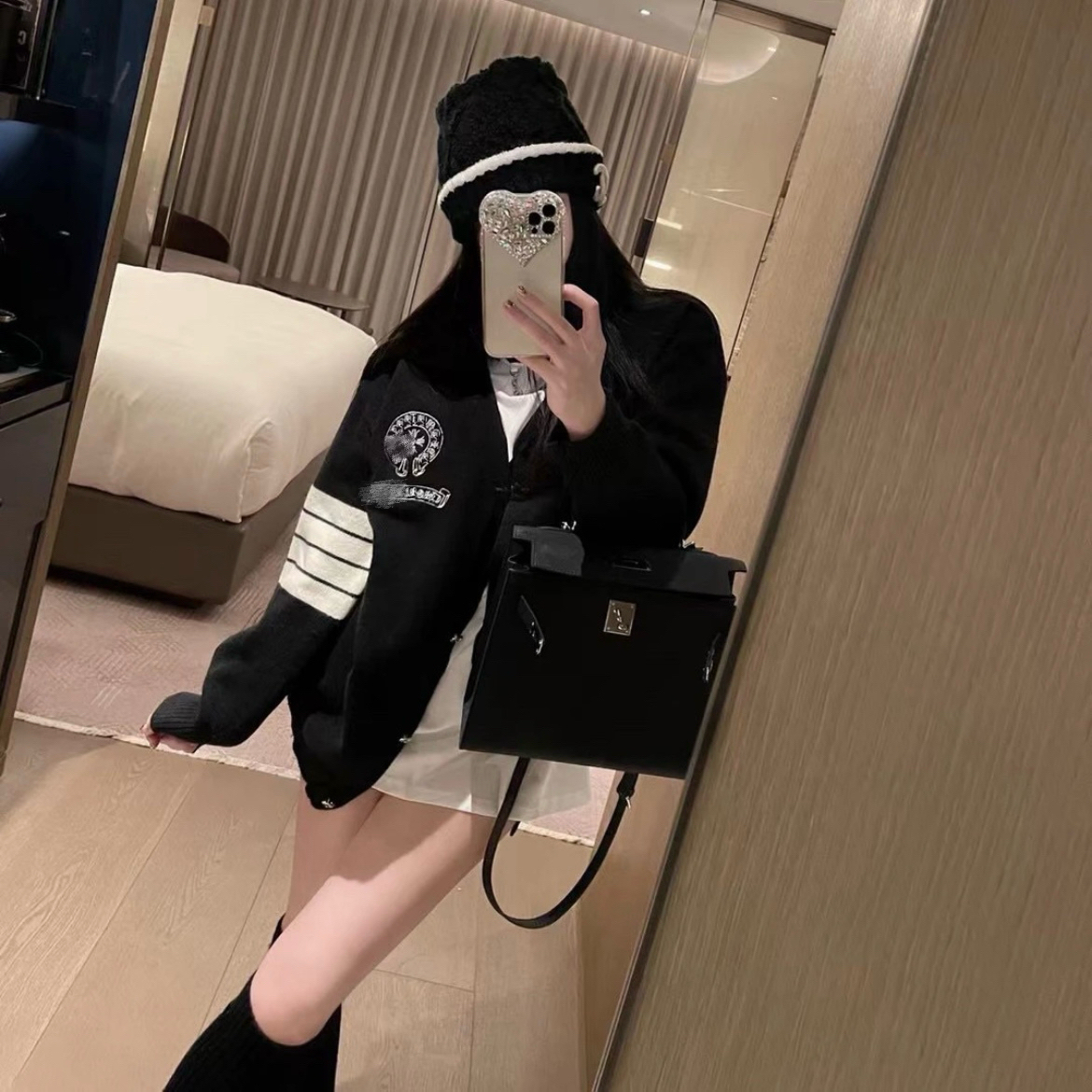 1275早秋新款毛衣针织女长袖外套针织衫休闲撞色拼接时尚百搭宽松