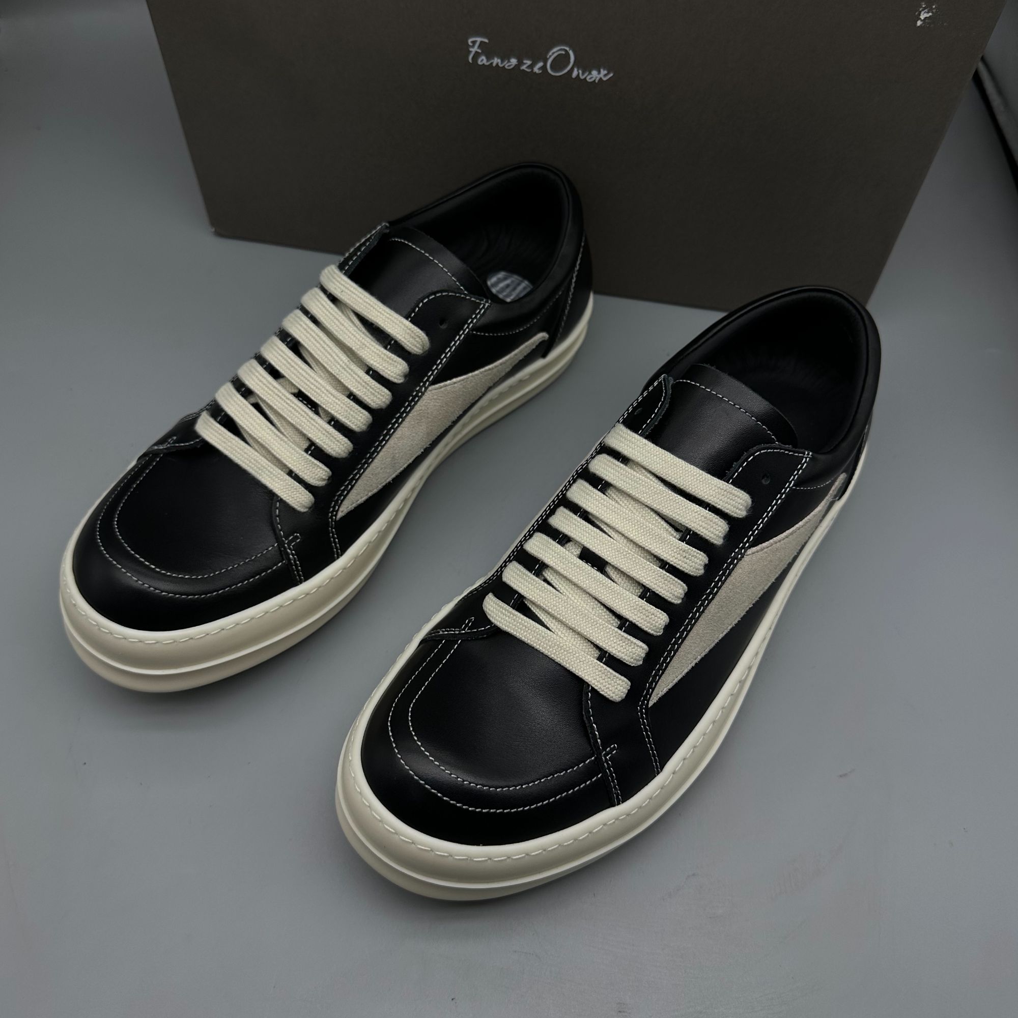 【陈挺好专属】侵权升级款头层牛皮ro板鞋小众厚底鞋百搭低帮TPU版