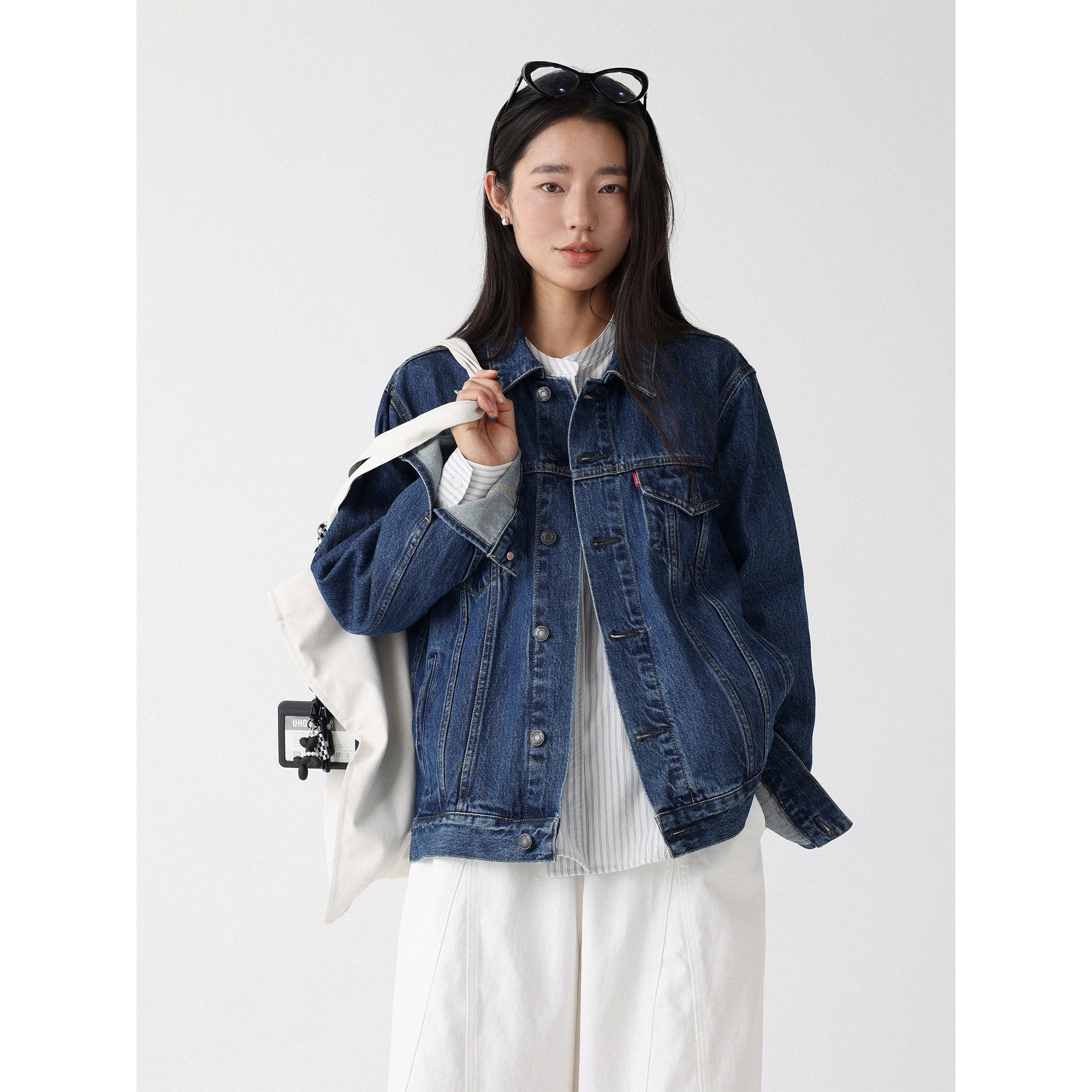 低卡LOWCALORIE‘蓝调时刻’复古水洗宽松版牛仔外套秋冬夹克外套