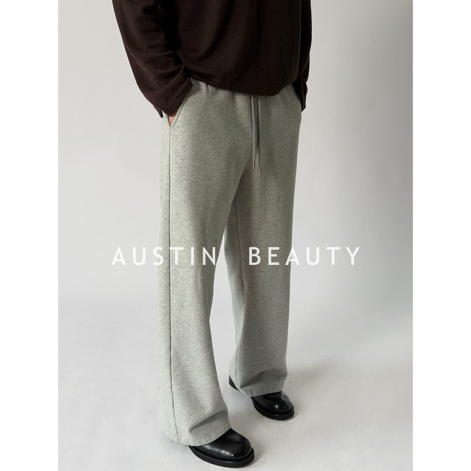 AUSTINBEAUTY【秋冬必入】25aw重磅极简抓绒卫裤