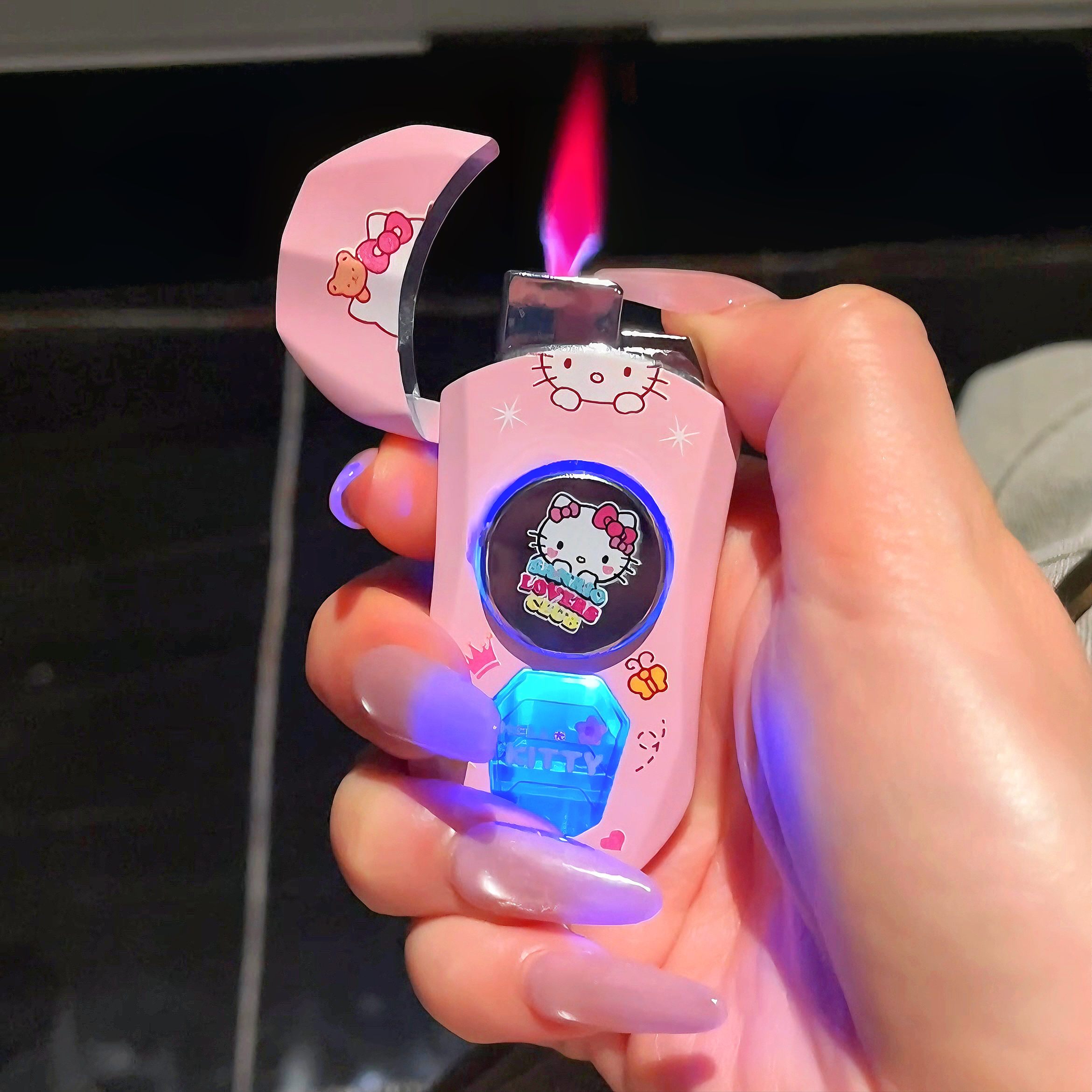 创意合金陀螺打火机卡通发光充气防风个性高档炫酷迷你便携送礼