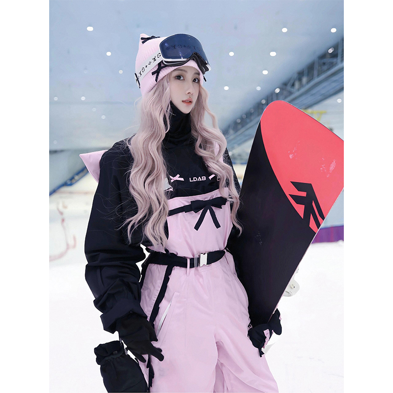 KSKM粉色甜心滑雪服套装女2026秋冬新款户外超好看蝴蝶结设计雪服