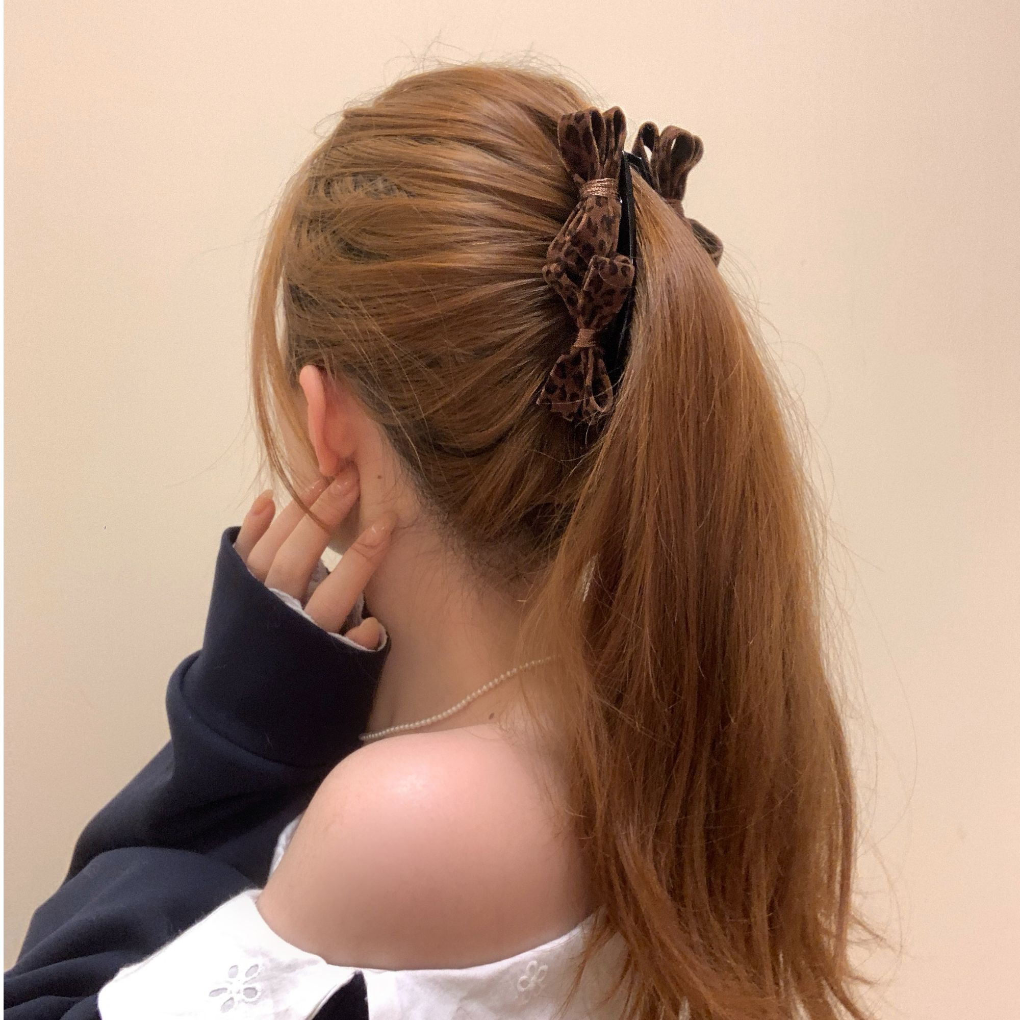 韩系豹纹蝴蝶结香蕉夹女2025新款爆款发夹高马尾夹头发饰