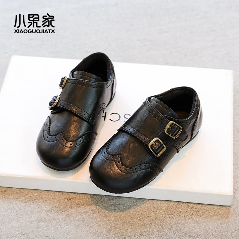 女童皮鞋儿童乐福鞋小女孩英伦风女童鞋演出鞋男黑色学生秋季洋气