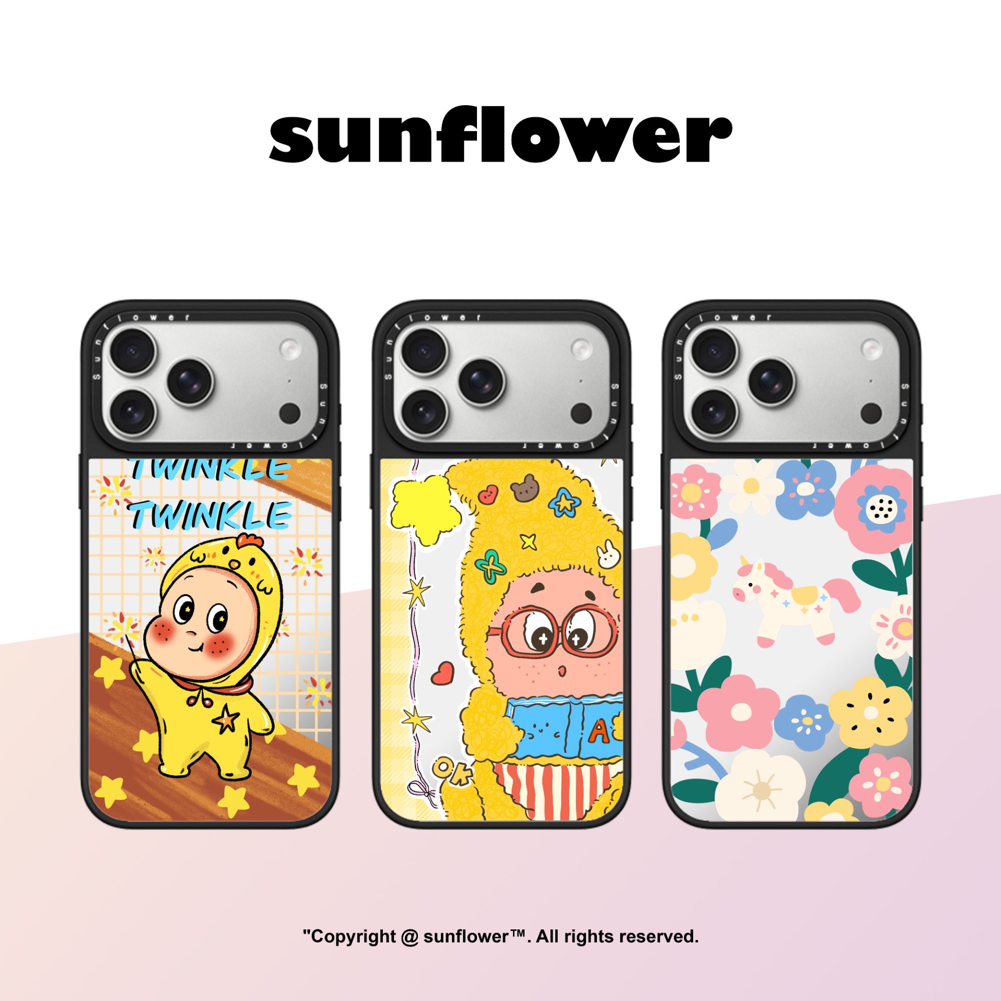 看书星星人热门款网红原创iphone17promax黑边银镜面防摔手机壳