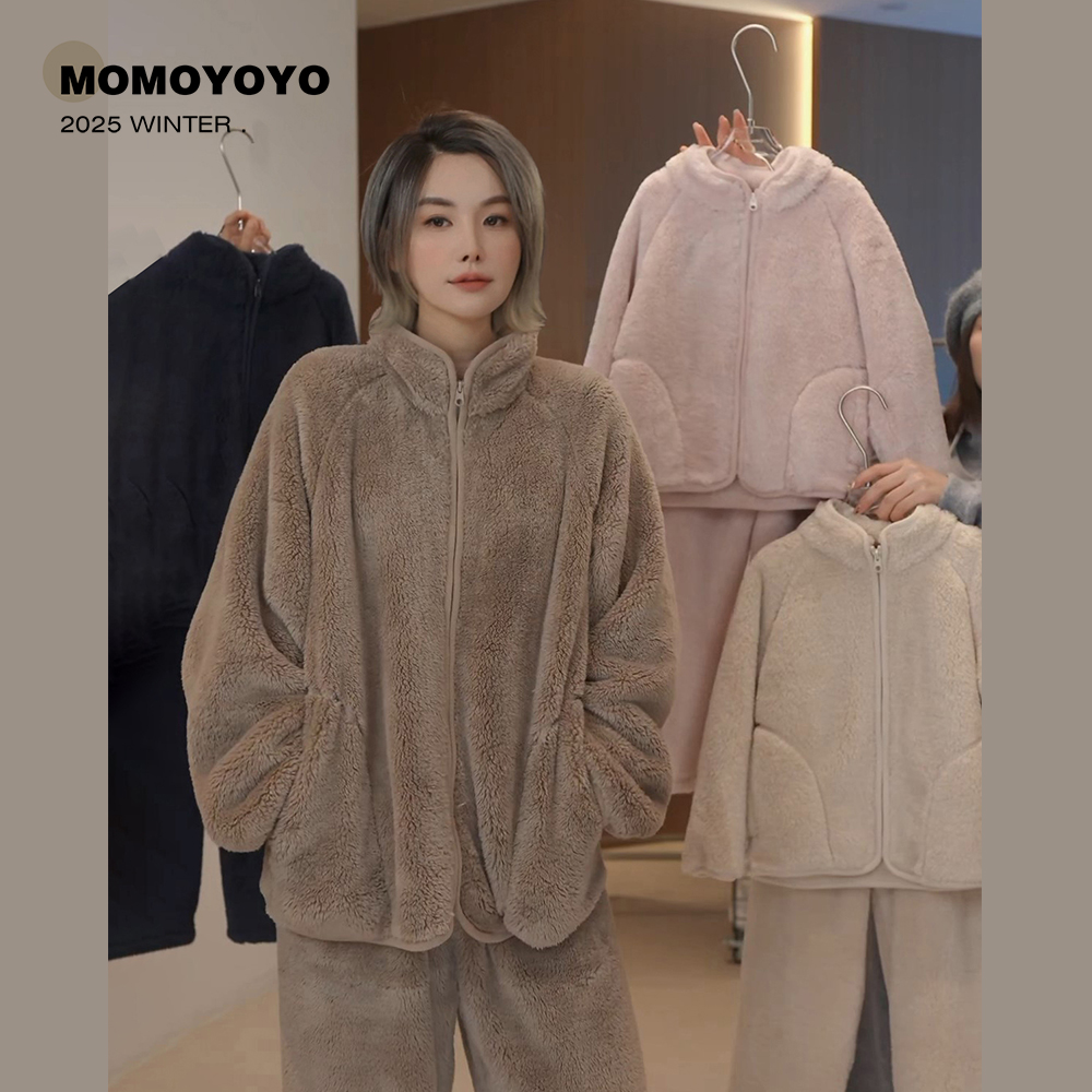 辰辰妈【小火炉】儿童双面绒外套家居服套装亲子装睡衣汉服9277D