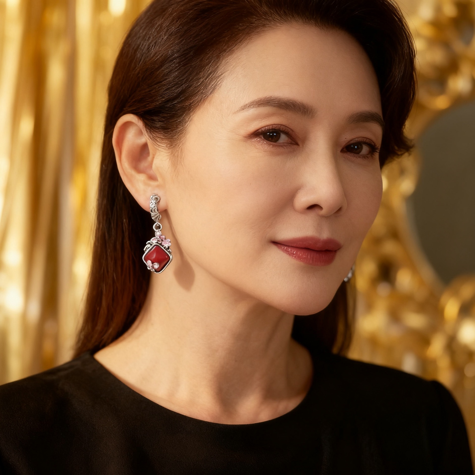 925银耳饰 蝶恋花耳环女中国风珐琅耳饰不掉色新中式防过敏耳坠