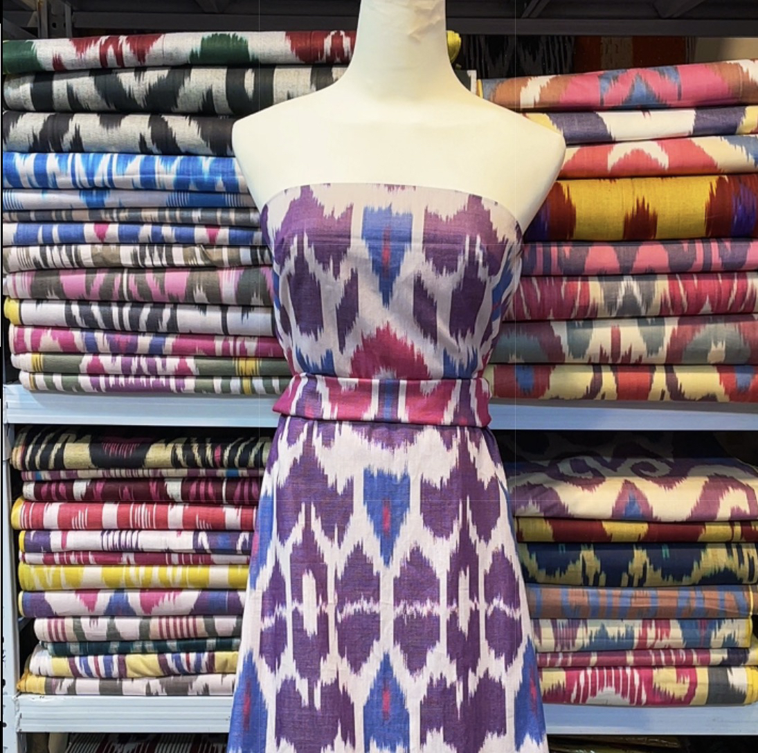 艾特莱斯纯棉材质布料 6米ئۆزبېك ئەتلەس.