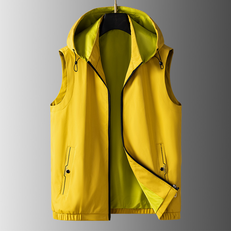 2025新款高端薄款连帽休闲马甲轻薄秋冬中年外穿背心上衣无袖坎肩