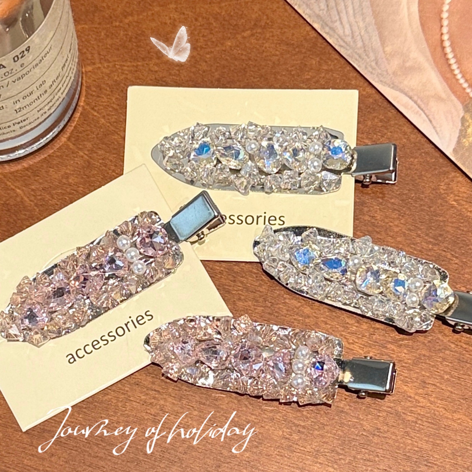 发卡边夹法式日韩女鸭嘴夹发夹卡通风ins一字夹镶钻无痕发夹网红