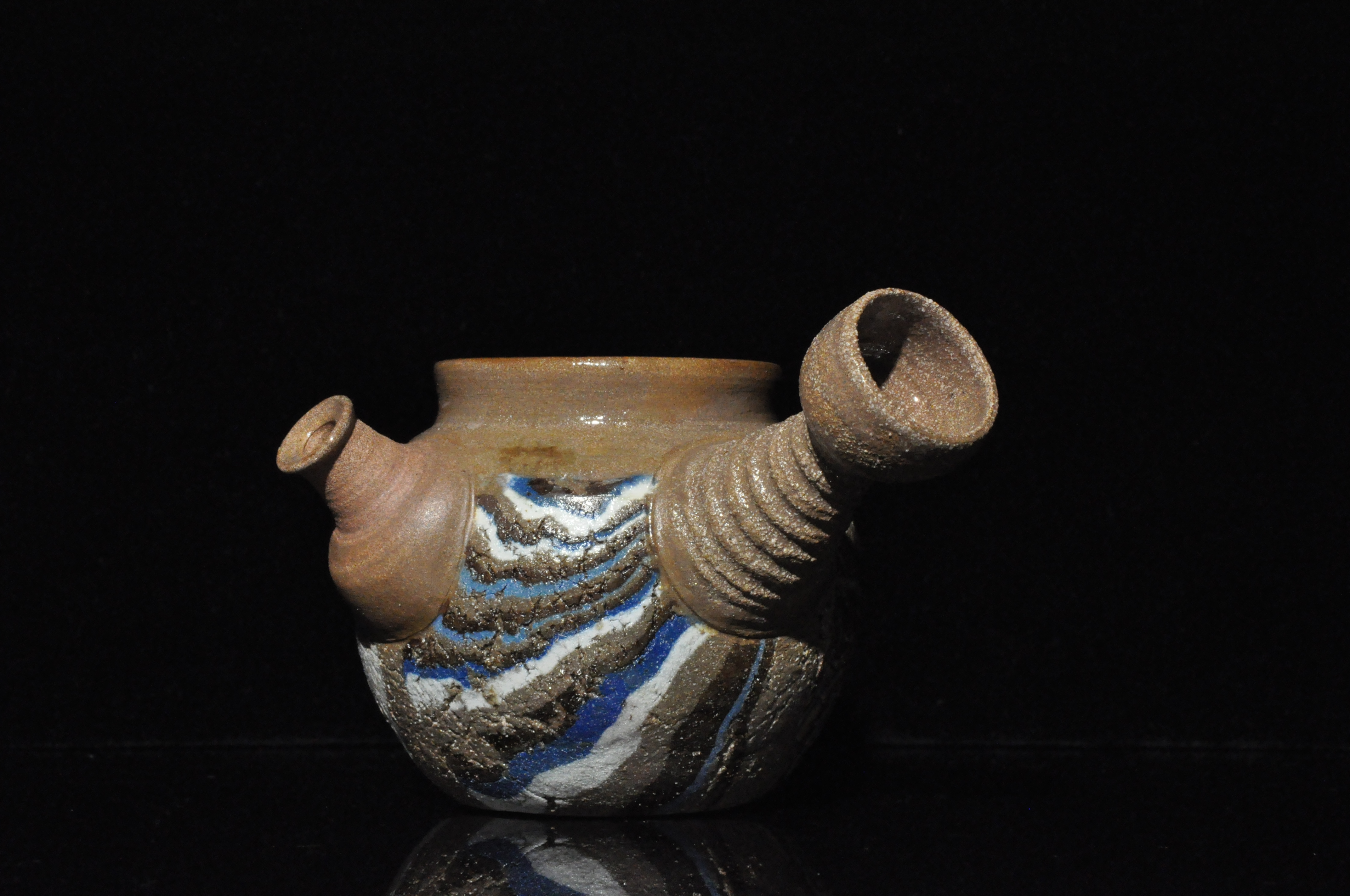 台湾洪锦凤岩矿公道杯纯手工复古柴烧杯手绘陶瓷主人杯全手工手捏