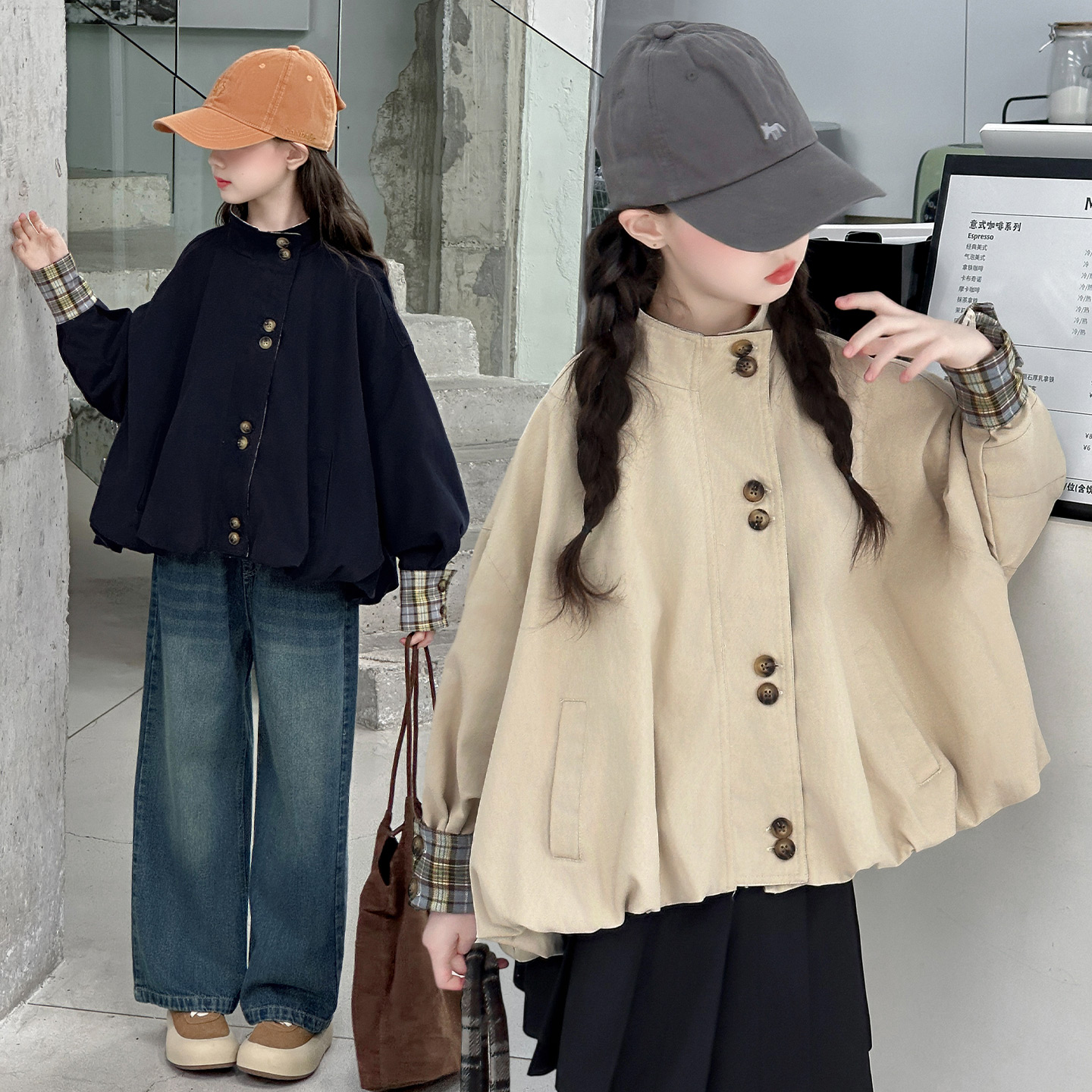 女童秋装套装2025新款6-15岁儿童洋气韩版宽松休闲两件套时髦高级