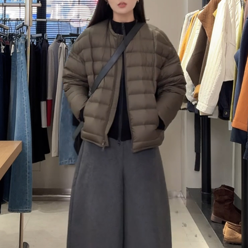 2025秋冬设计感小香风洋气宽松保暖棉服女夹绵加厚显瘦圆领外套女