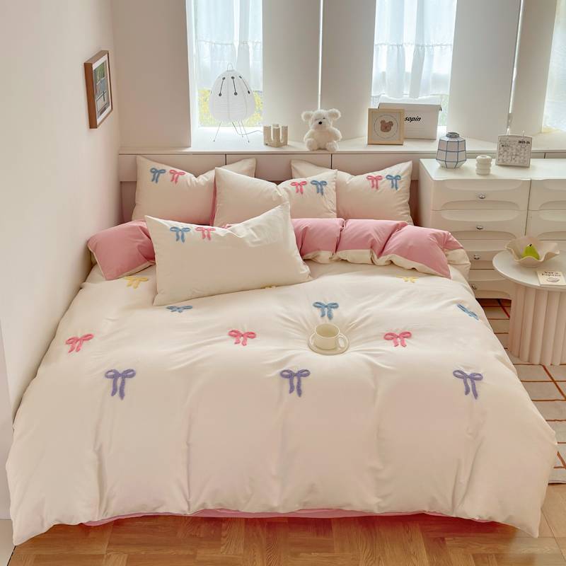 纯棉爆款13372类毛巾绣磨毛加绒全棉四件套2025床上用品被套床品