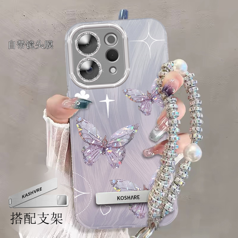 全包摄像头VIVOS50手机壳羽纱蝴蝶S50Promini软壳新款小清新防摔