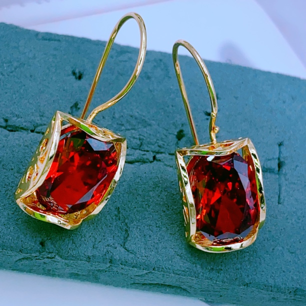 铜合金玻璃耳饰 جىڭ كۆز ھالقا  妈妈款耳环 时尚洋气民族风