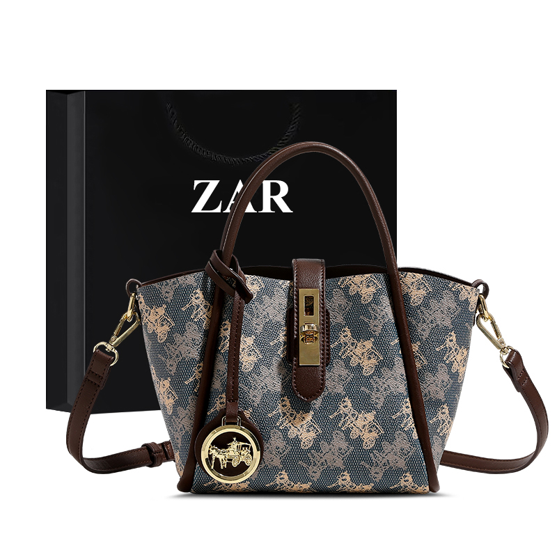 ZAR&RUILR/查瑞娜通勤菜篮子包包女士小众手提包水桶包百搭斜挎包