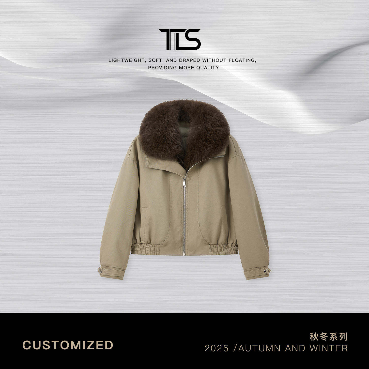 TT【松果派克】芬兰进口狐狸毛90鹅绒保暖轻盈时尚羽绒外套TT-Y5133