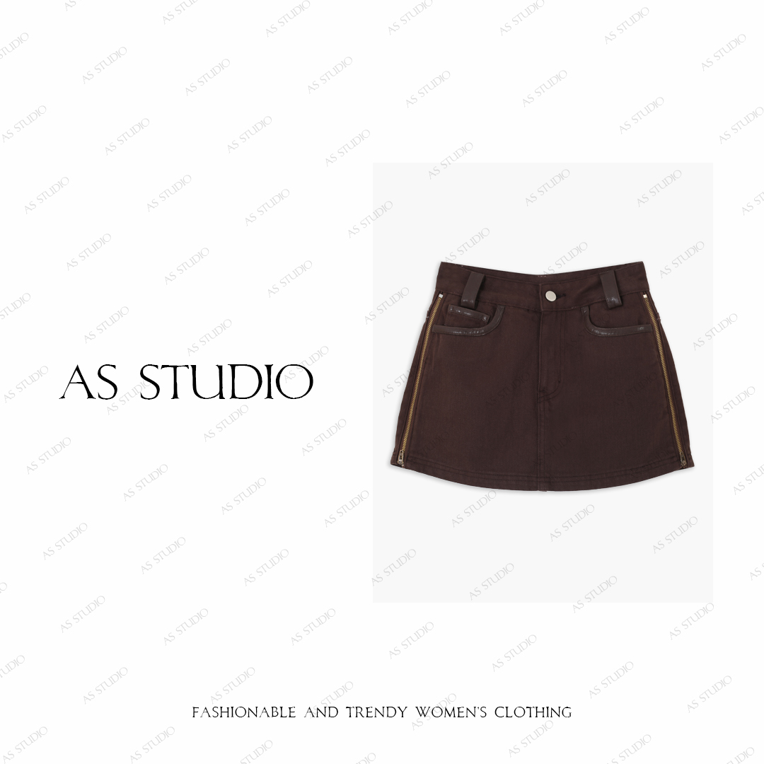 【AS辣妹裙】25复古水洗棉a字包臀显瘦防走光牛仔裙裤AS25QDK00375