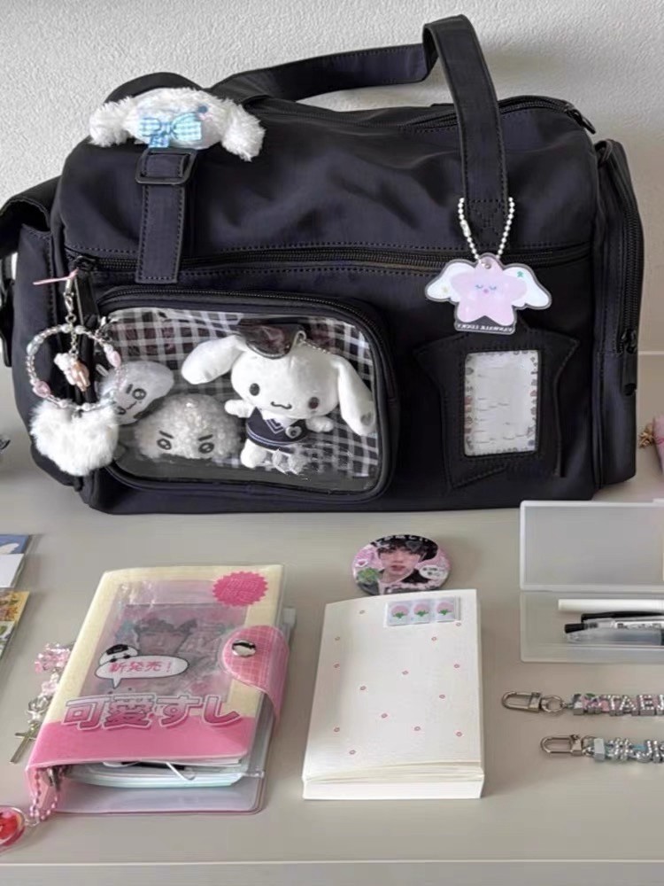 2025新款尼龙大容量娃包痛包通勤旅行袋二次元百搭手提单肩制服包
