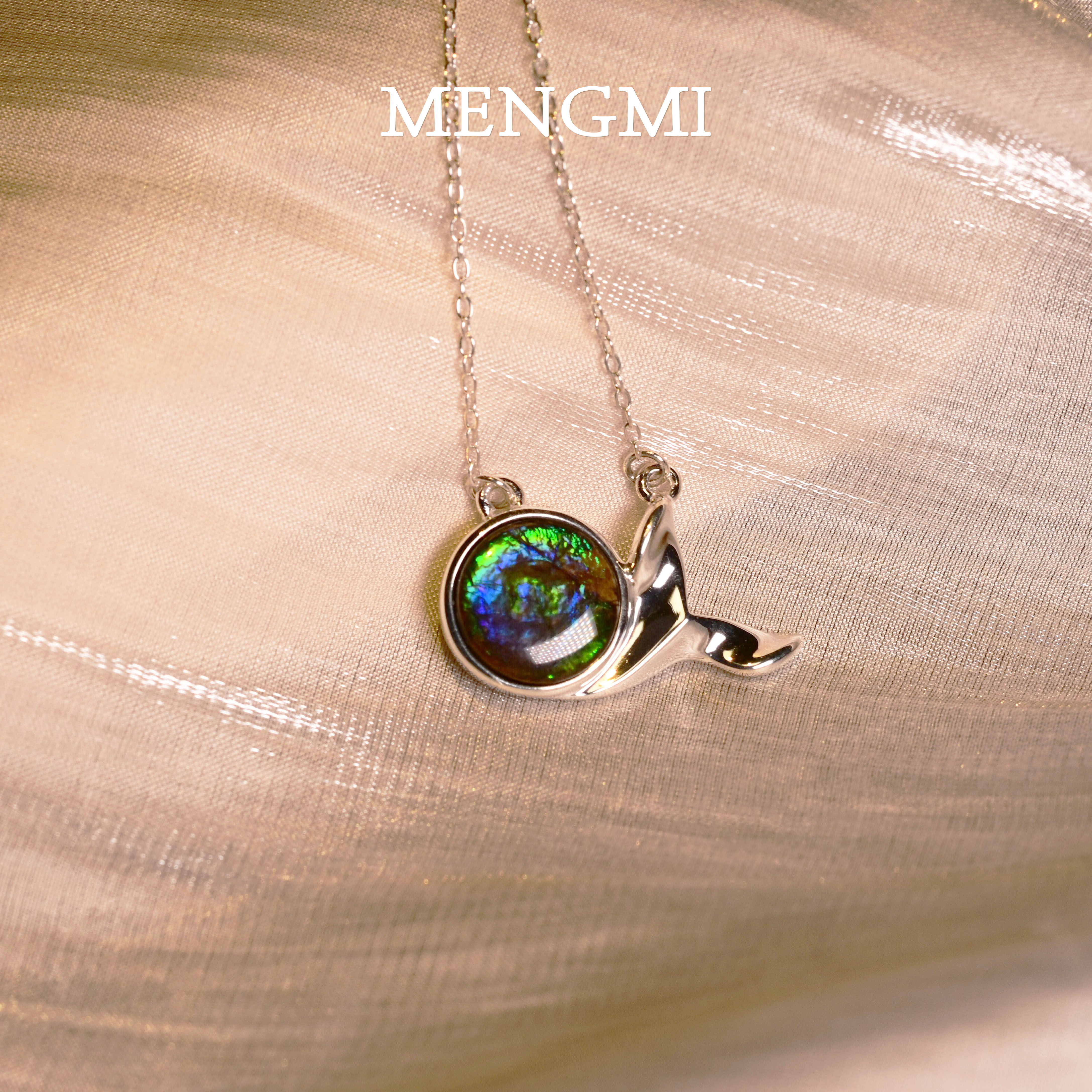 吊坠925银 梦蜜斑彩宝石吊坠秋冬新款情人送女友礼物精美小礼盒装