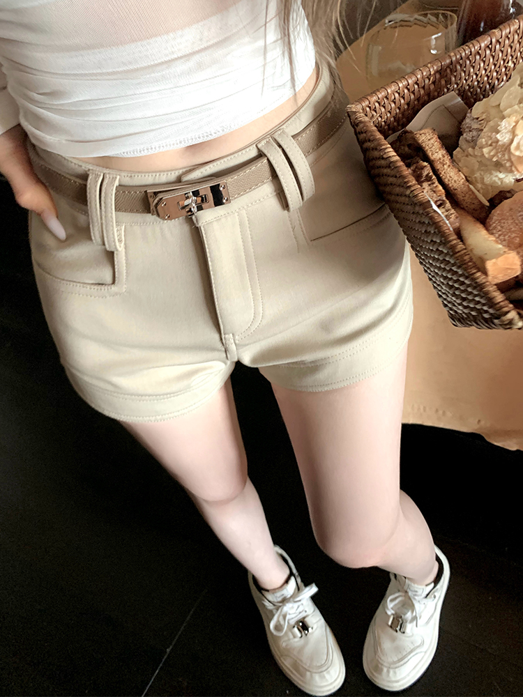 时尚小众高腰显瘦西装短裤女夏季修身百搭休闲直筒裤子
