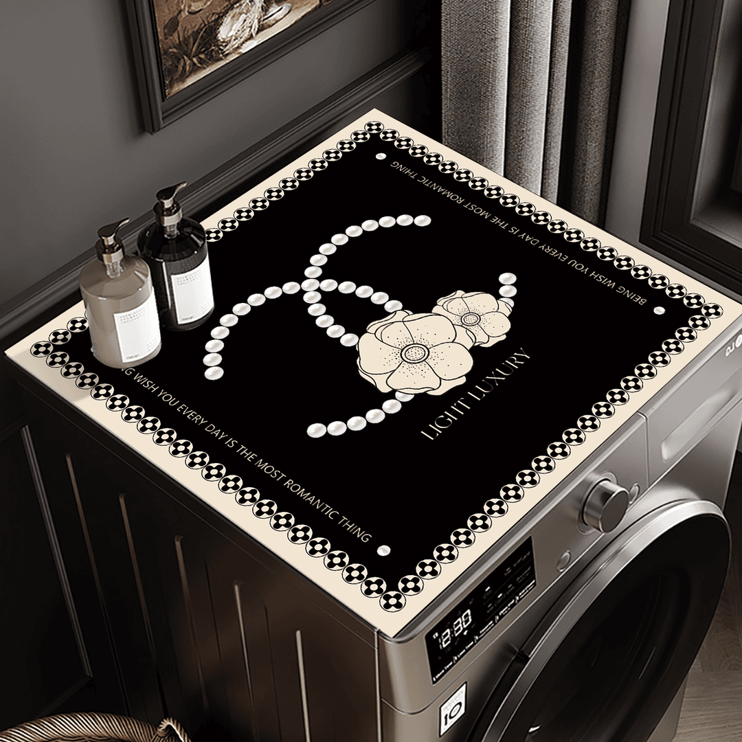 轻奢高级感滚筒洗衣机垫皮革防水防晒冰箱防尘垫床头柜免洗保护垫