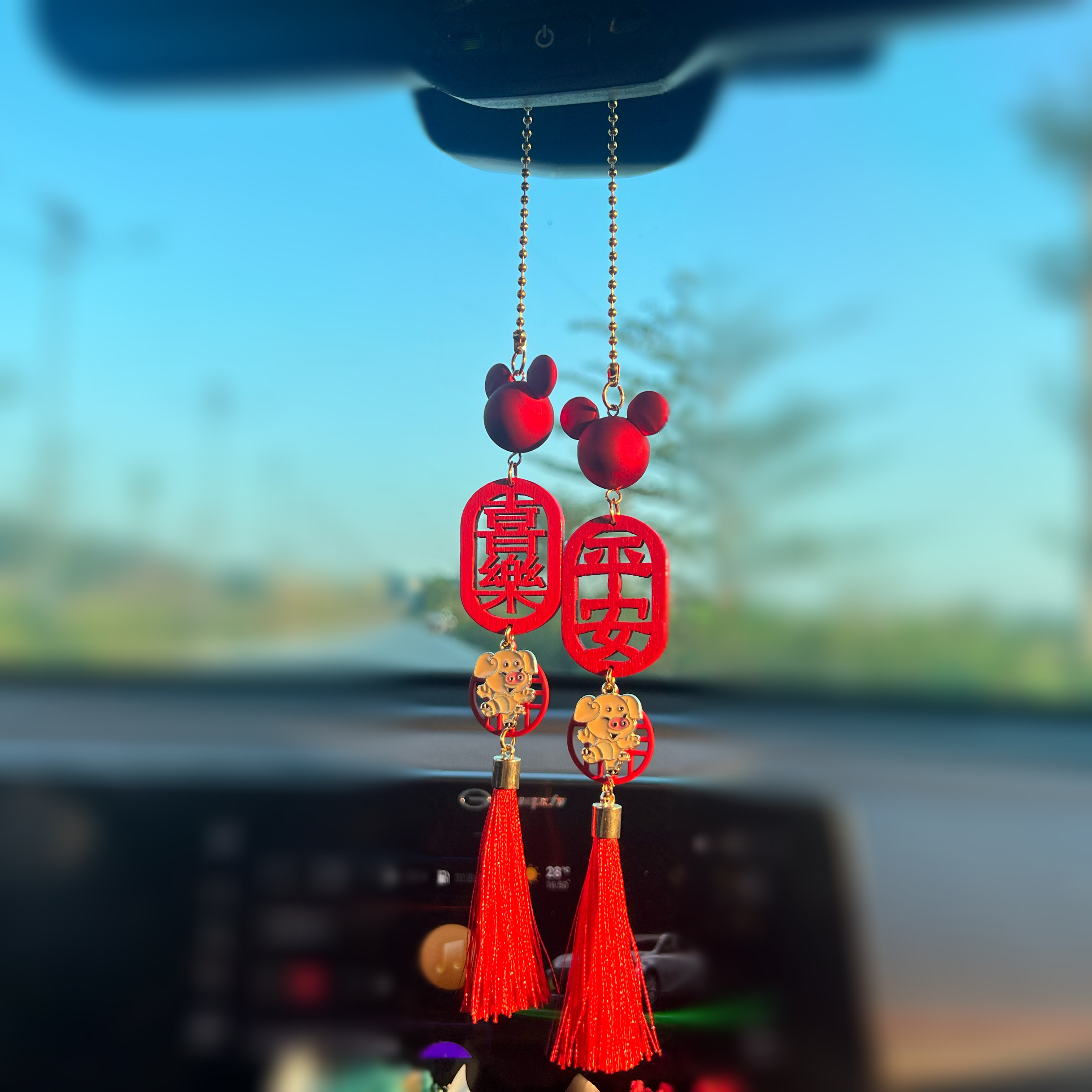 赫柏汽车挂件新款十二生肖后视镜车上挂件吊坠创意祝福车内饰品女