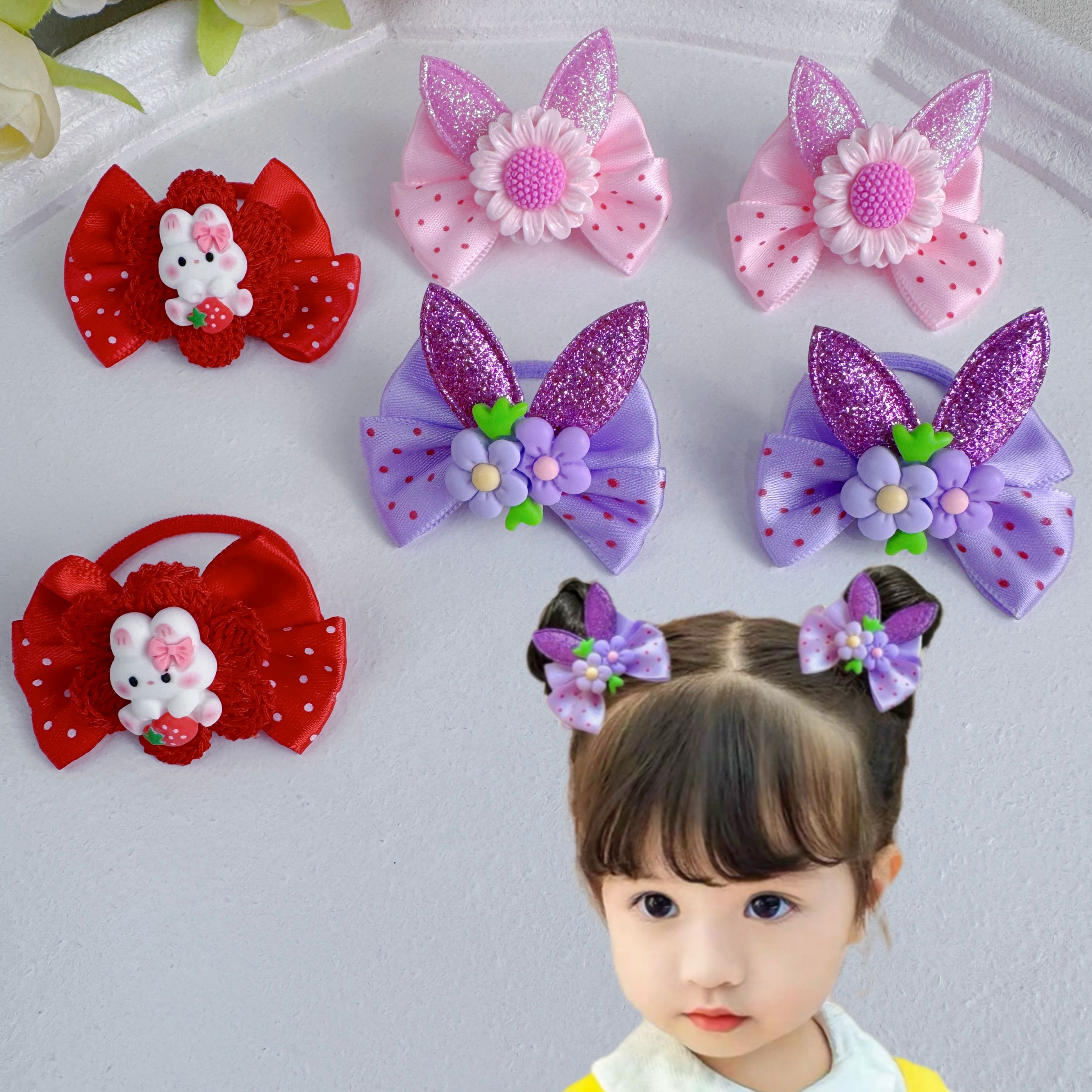 小女孩头绳儿童宝宝韩版蝴蝶结发绳扎发发饰不伤发大弹力