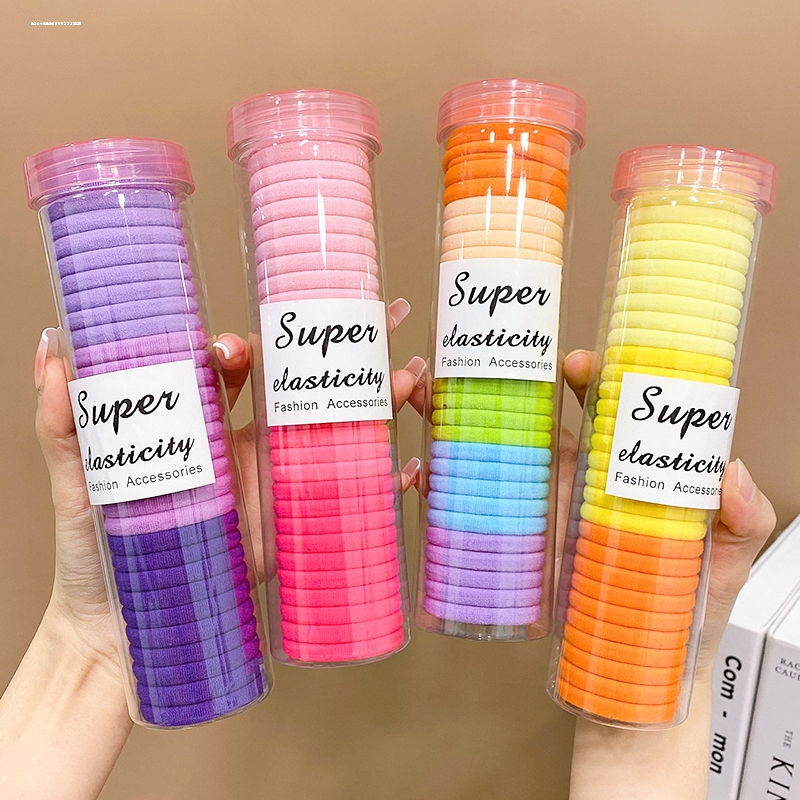 毛巾圈韩版发饰耐用发圈气质春季头饰简约彩色桶装橡皮筋高弹力
