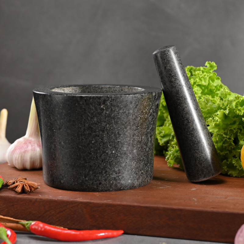 捣碎器捣药罐石臼蒜泥辣椒石头天然捣蒜器家用蒜臼子剥蒜器研磨器