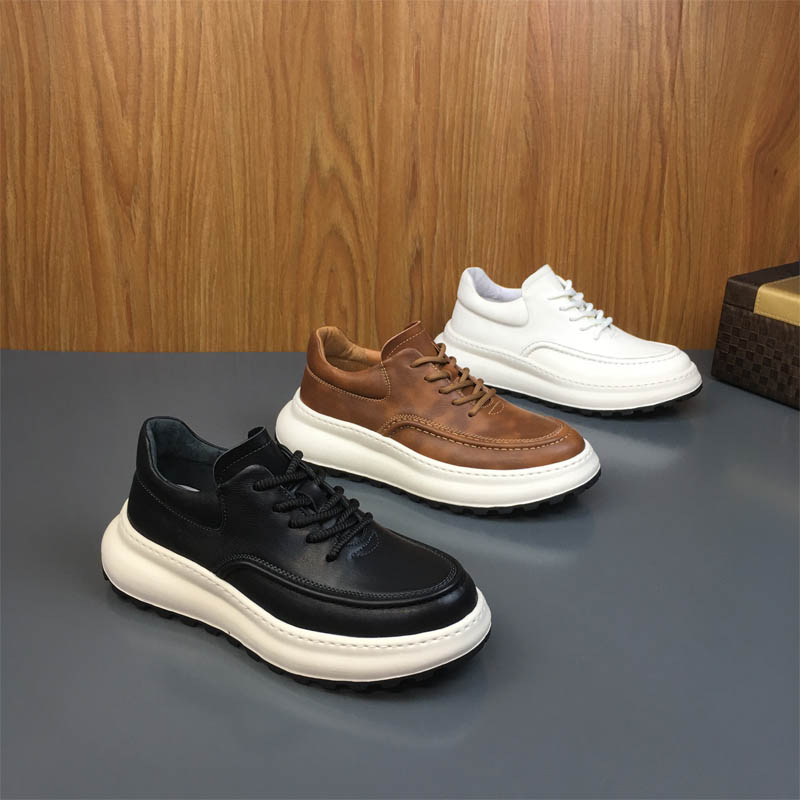 纯牛皮男鞋2025春季新款轻便软底百搭休闲皮鞋英伦复古男鞋真皮