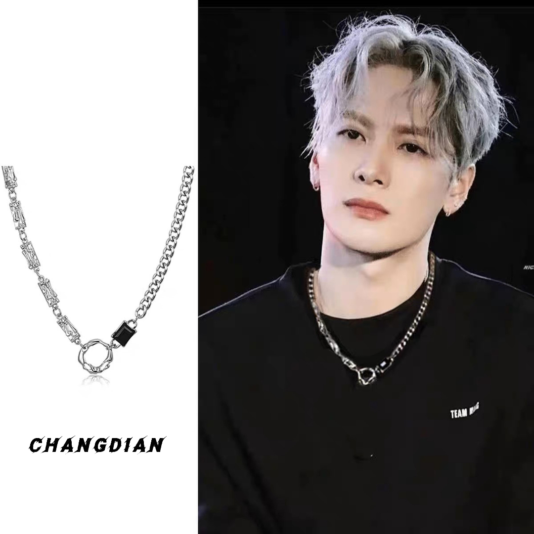 钛钢项链 明星同款钛钢小众嘻哈圆环拼接锁骨链男潮流百搭轻奢ins