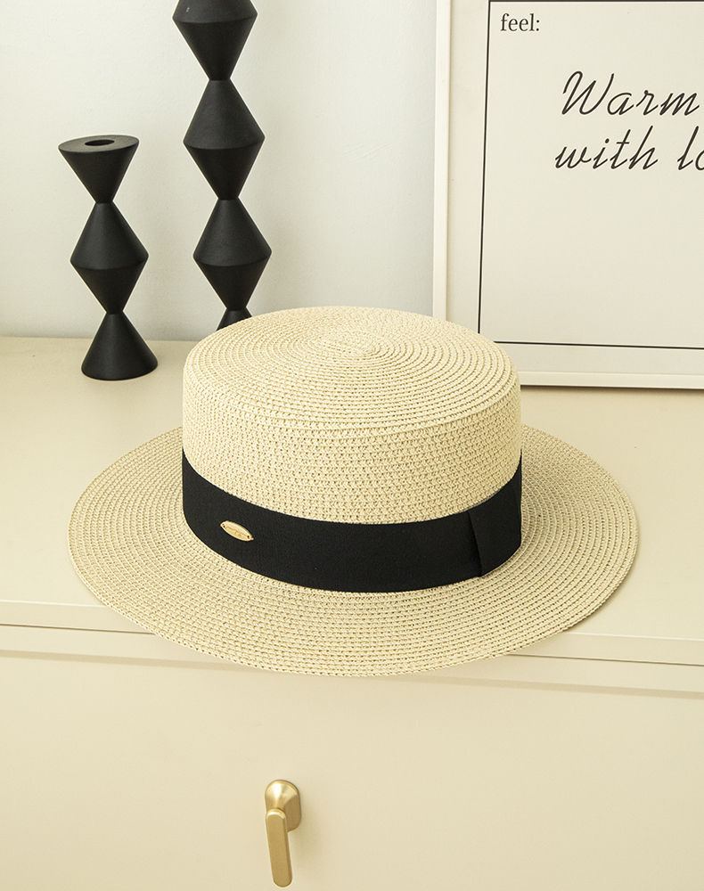 简约夏天复古遮阳户外时尚百搭草韩版帽子气质编织防晒帽草编平顶