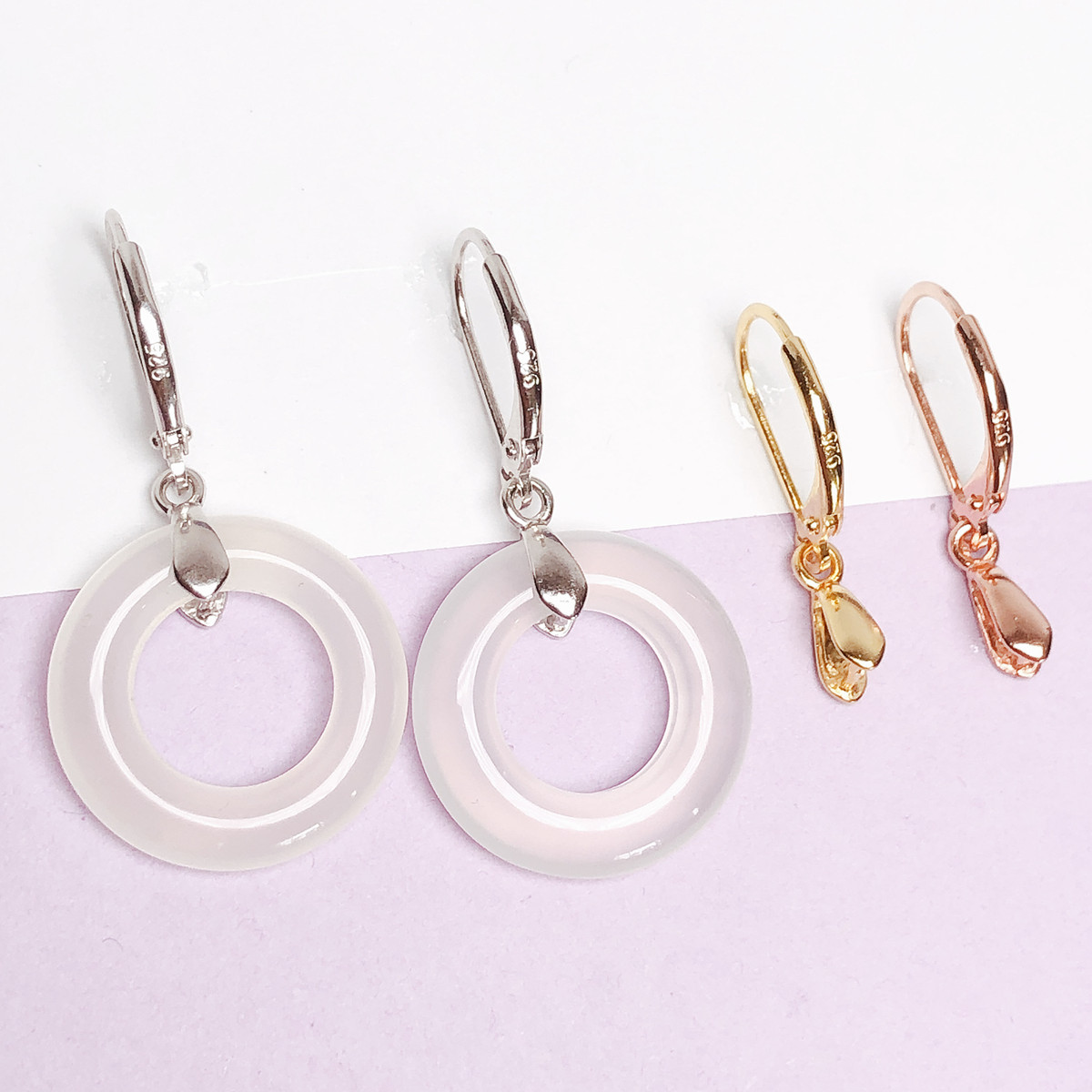 925银耳饰 925纯银耳钩耳环时尚百搭简约耳钩 纯银防过敏耳坠手工