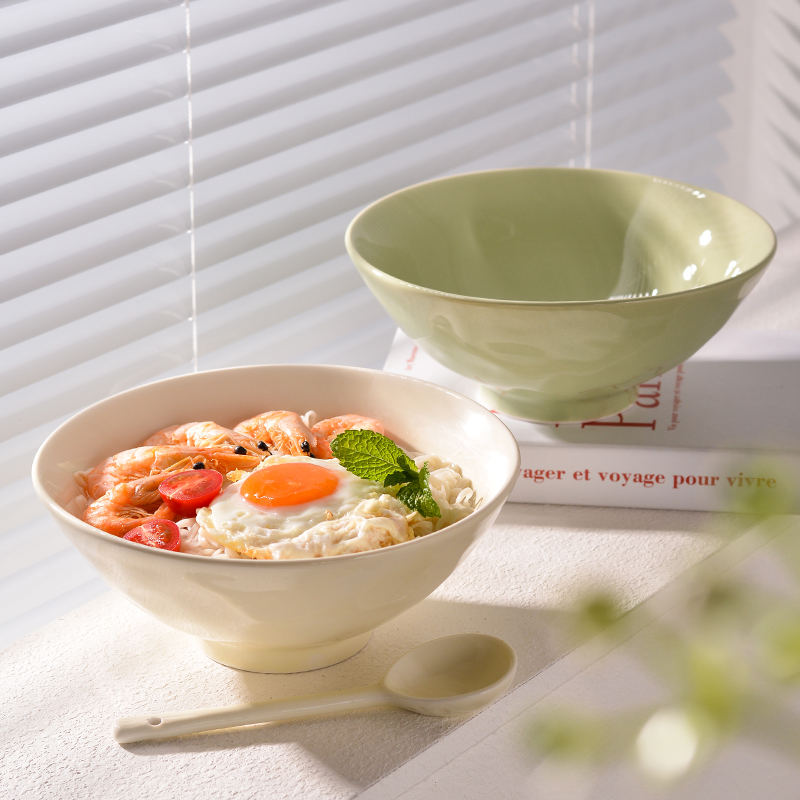 家用面碗2024新款奶油风拉面碗大汤碗陶瓷碗吃饭大碗泡面碗沙拉碗