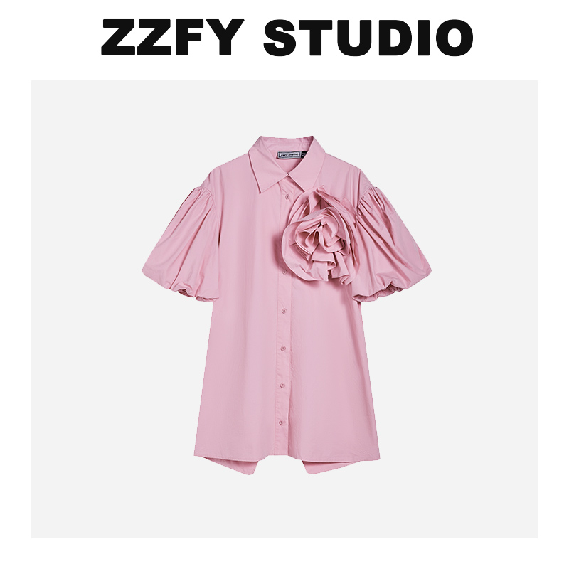 【超总专属】ZZFYSTUDIO立体大花衬衫连衣裙24YLYQ洋气衣服女裙子