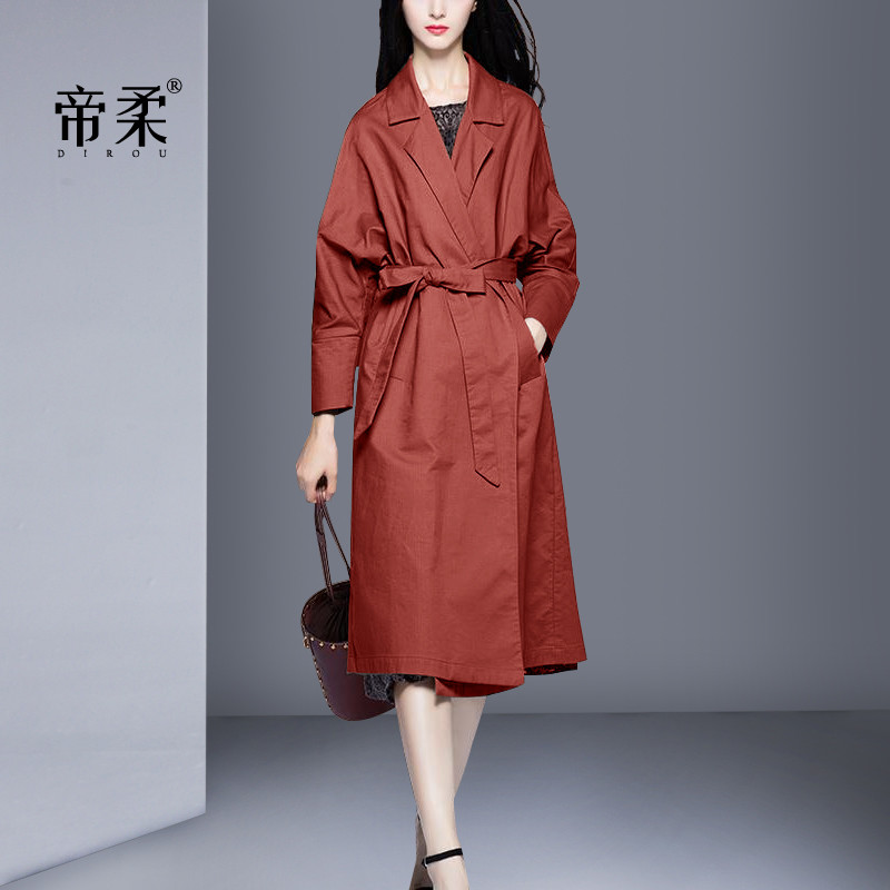 2025年秋季新款时尚风衣外套女中长款韩版修身休闲气质轻薄款外套