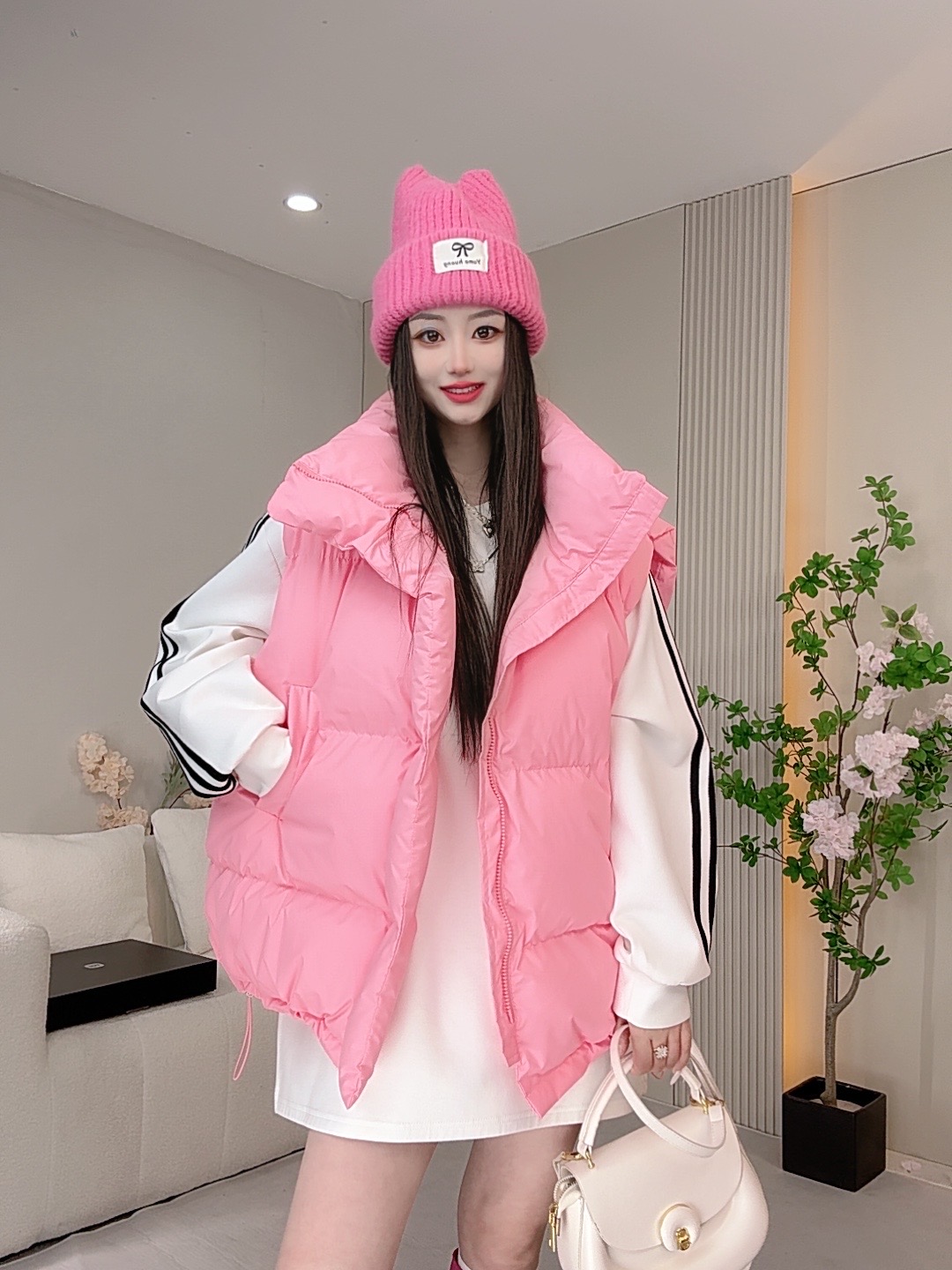 【XCZ】新款特调多巴胺色系秋冬时尚潮流休闲宽松百搭保暖棉马甲