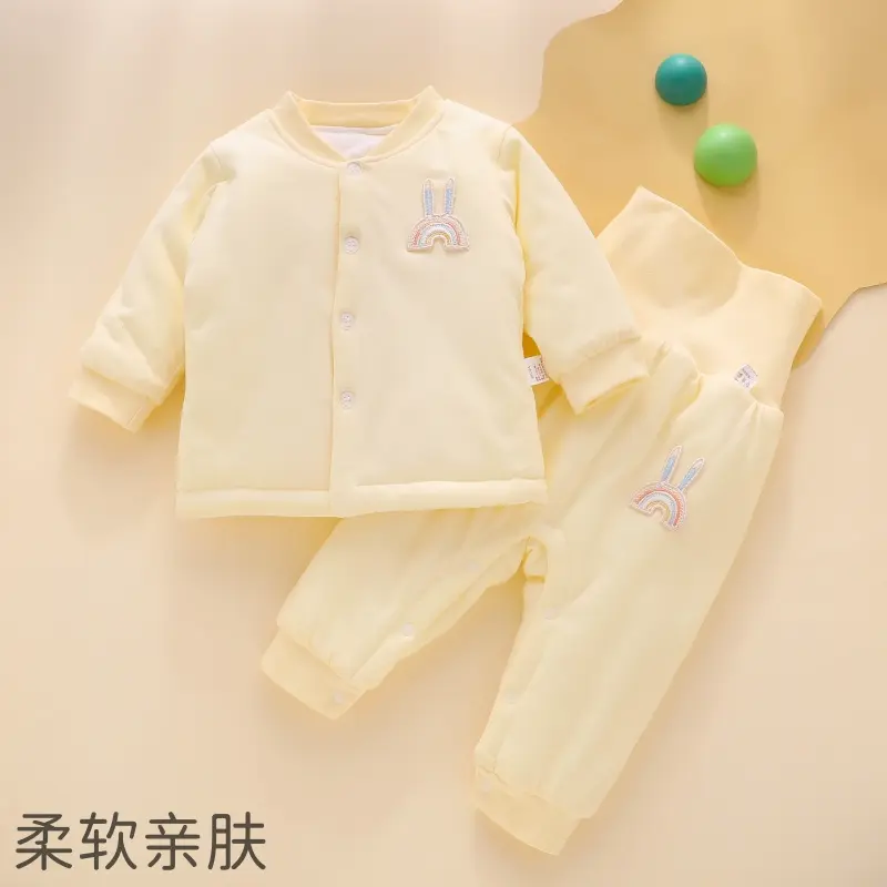新生婴儿衣服秋冬季套装夹棉初生宝宝a类6一12月纯棉分体棉服冬装