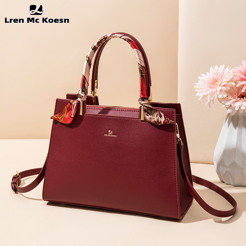 [买2送1]洋气轻奢高档大气百搭可背高贵红色妈妈包大容量手提包