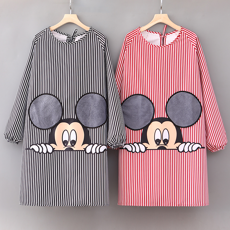 长袖围裙韩版围腰厨房做饭防水防油工作服网红洋气长袖罩衣擦手