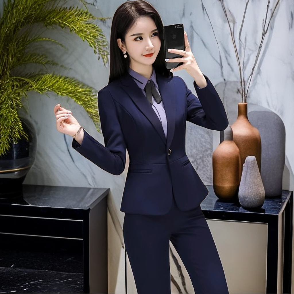 职业装西装套装女时尚休闲矮个子西服面试正装酒店物业经理工作服