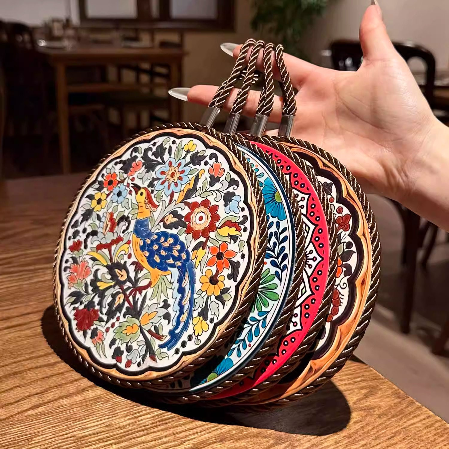 复古隔热垫耐高温砂锅防烫垫珐琅锅垫子陶瓷新中式餐桌防滑餐盘垫